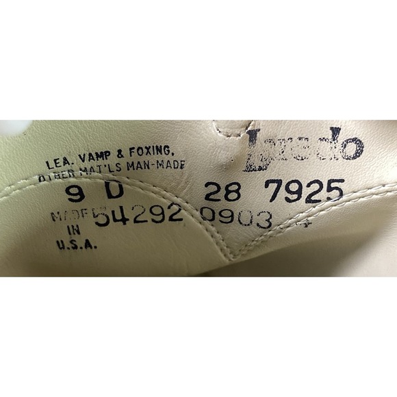 Laredo Mens Leather Cowboy Western Riding Brown Boots Pull On Made USA Sz. 9D - Picture 10 of 12